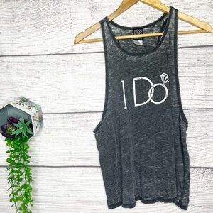 Modern Lux “I Do” Gray Bride-To-Be Tank Top Size Large Bachelorette Party Bridal
